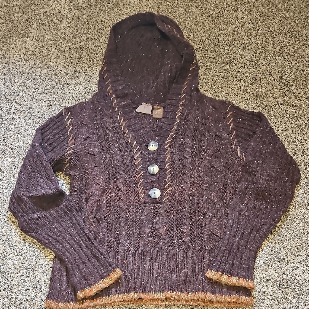 Women's Brown Hooded Sweater